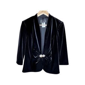 ALEX EVENINGS Black Velvet 3 Piece Outfit Size Medium Pants Large Tops